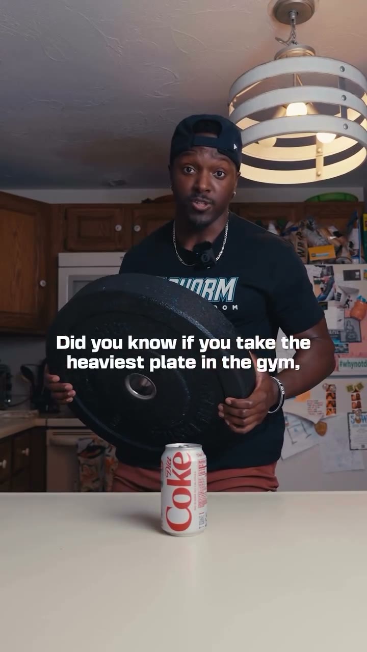 Reel Analogie éducative face caméra avec démonstration concept + application pratique : Did you know if you take the heaviest plate in the gym, an unopened Co